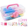 18-Color Rainbow Rubber Band Bracelet Kit: Educational Weaving Toy Set for Kids