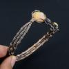 Australian Triplet Opal Bangle, Handmade Gemstone Bangle, 999 Copper Wire Wrapped Antique Jewelry, For Engagement Gift