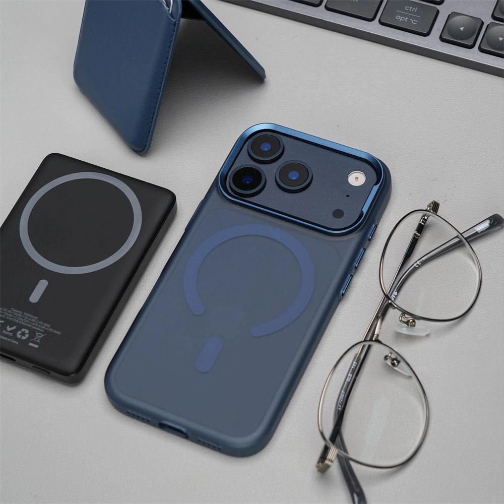 Metal Lens Matte Frosted Translucent For Magsafe Case For iPhone 17 Pro Max 16 15 Magnetic Wireless Charging Slim Hard PC Cover