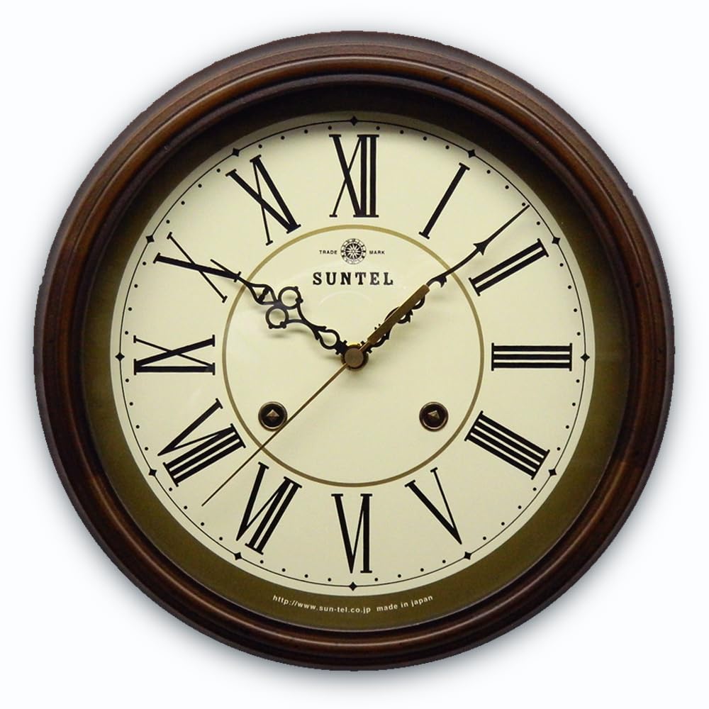 Santel classical wall clock Antique Brown Japanese-made EU-style (Roman numerals) QL674-R коричневый