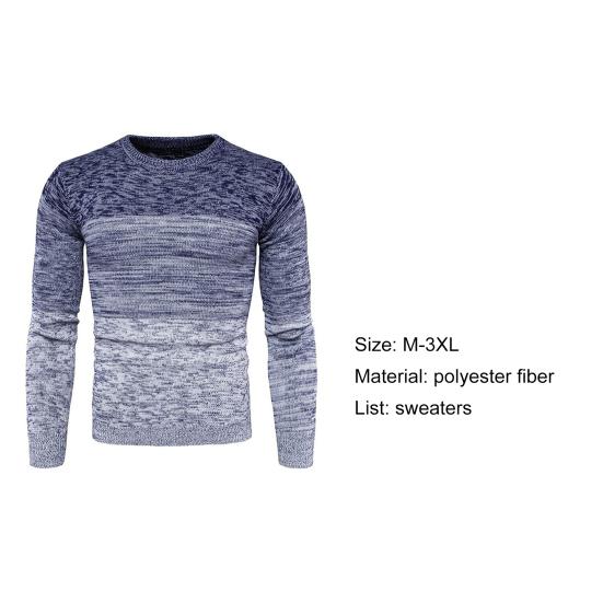 Long Sleeve Patchwork Men Sweater Autumn Winter O-Neck Stretchy Knitted Pullover Sweater Streetwear