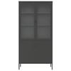 vidaXL Highboard Schwarz 90x40x180 cm Glas und Stahl