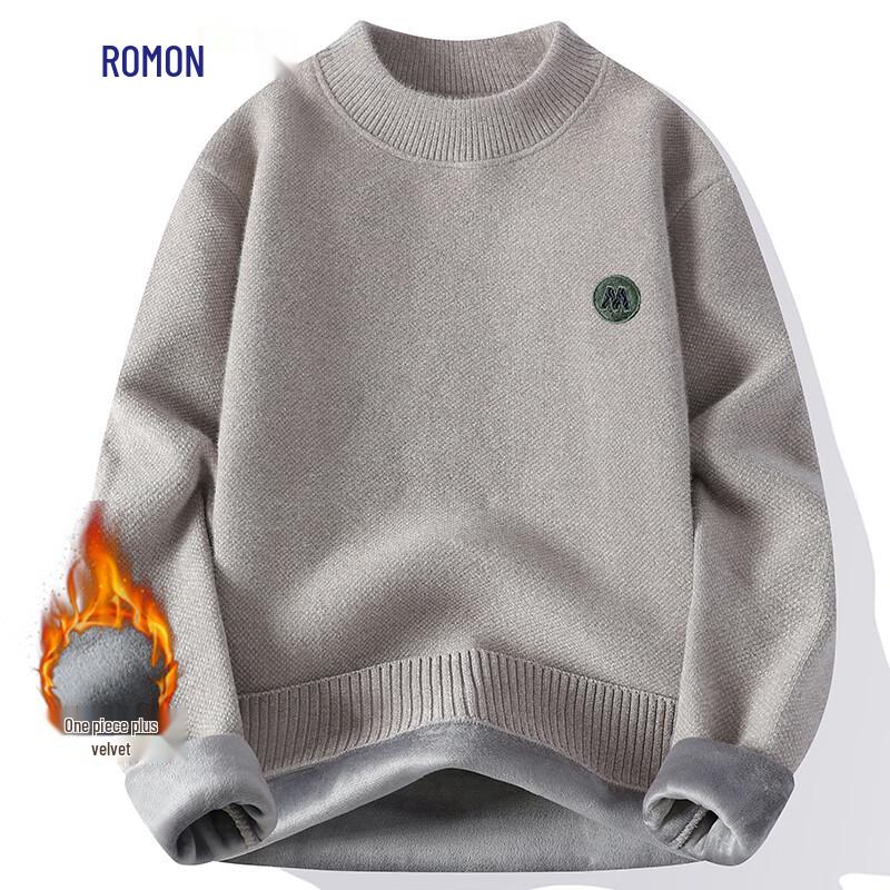 

Men s Autumn Winter Fleece Lined Pullover Knit Sweater 4XL