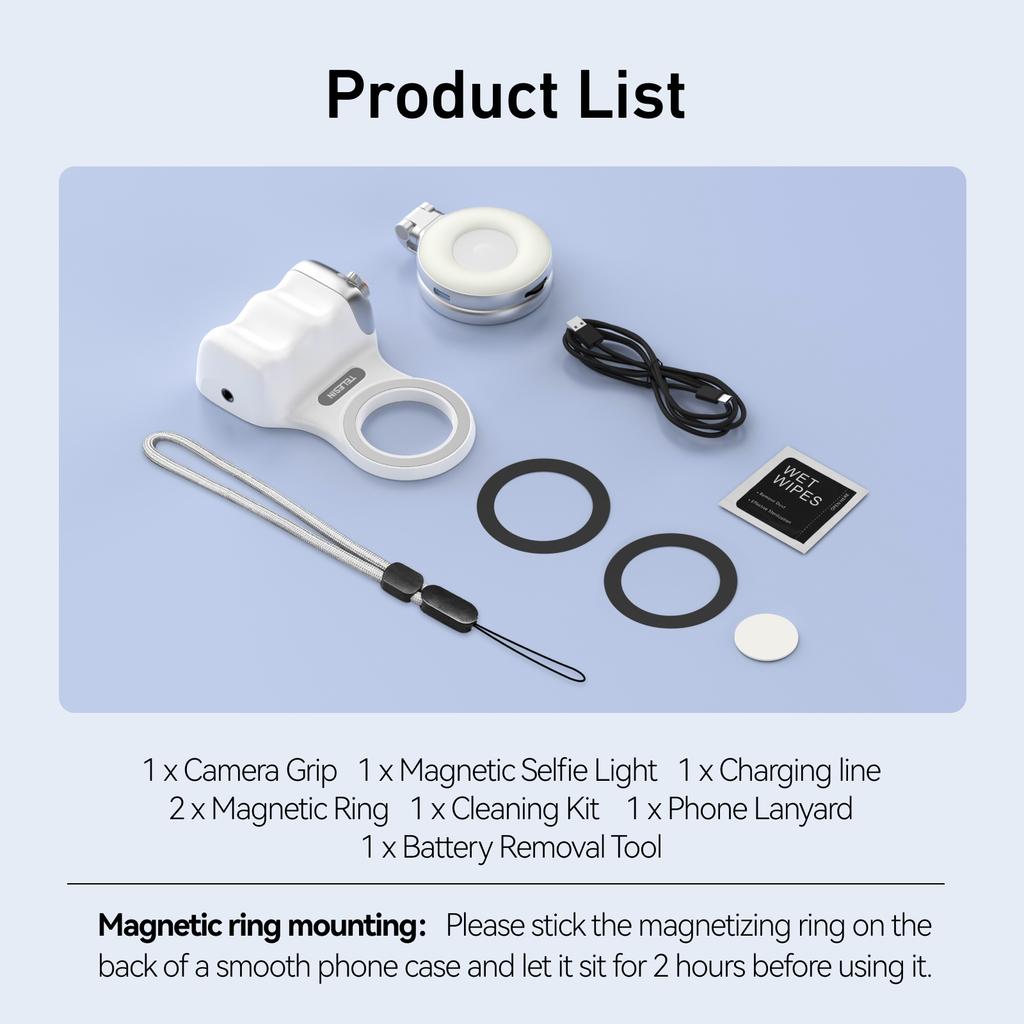 TELESIN Phone Camera Shoot Hand Grip Magnetic Smart Phone Holder Shooting Aid Remote Control Handle For Iphone Android Phone