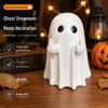 Lustige Geste Weißer Geist Harzornamente für Halloween-Party und Hofdekoration