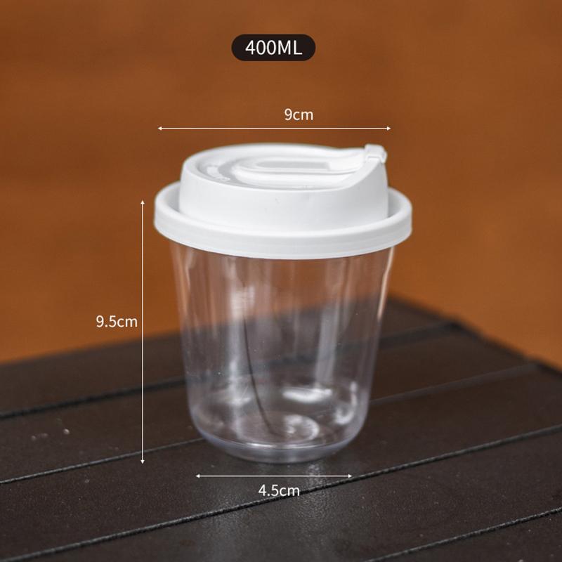 50 шт. Прозрачные кофейные стаканчики с крышками U-образной формы Одноразовые стаканчики для напитков, молока, чая на вынос 400ML
