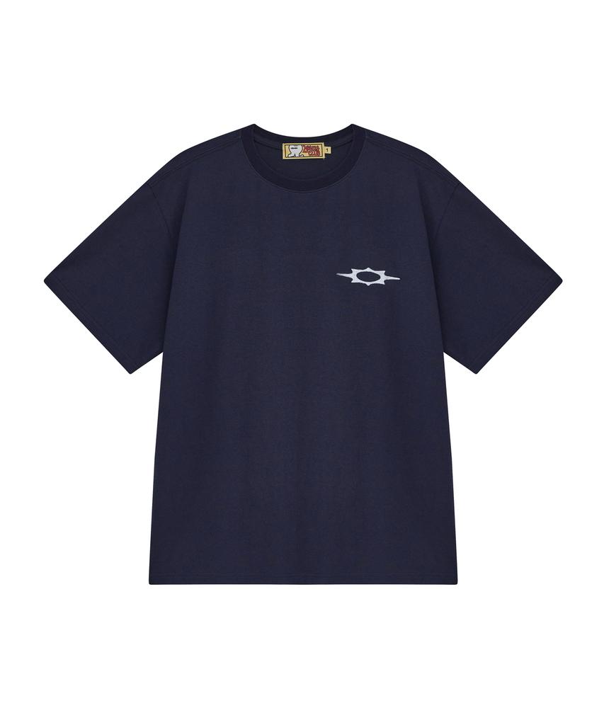 Lujeoseukeulleob Th Applique Logo Short Sleeve T-Shirt Navy