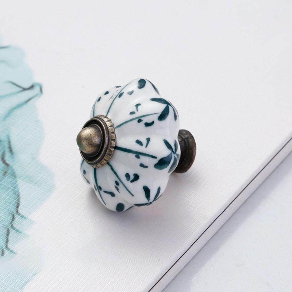 Single Hole Pumpkin Handle Multiple Colors Furniture Knob Durable Vintage Door Handle  Drawer