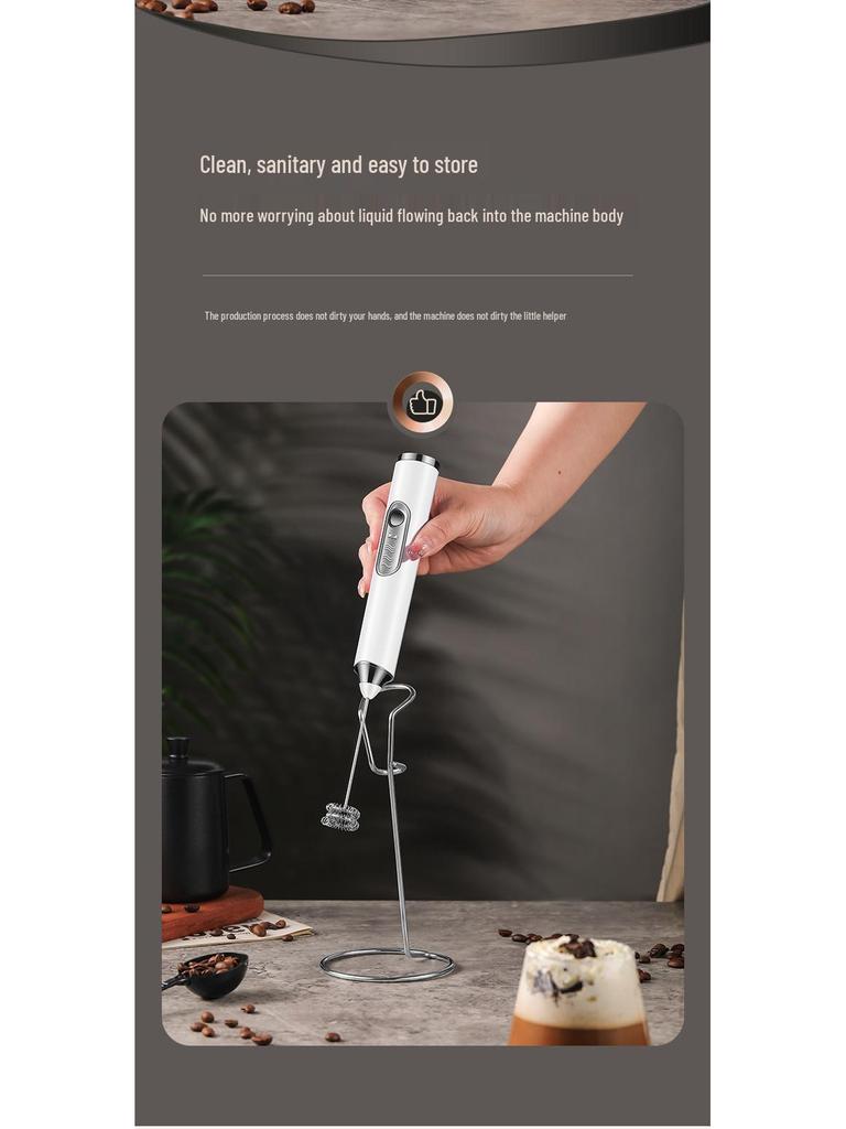 Cordless Handheld Electric Milk & Coffee Frother - Whisk & Mixer