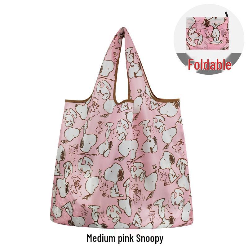 Medium Foldable 210D Oxford Cloth Shopping Bag, Convertible to Shoulder or Handbag, Ideal for Groceries and Camping