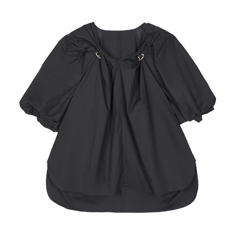 JNBY V-Neck Loose Short Sleeve Shirt