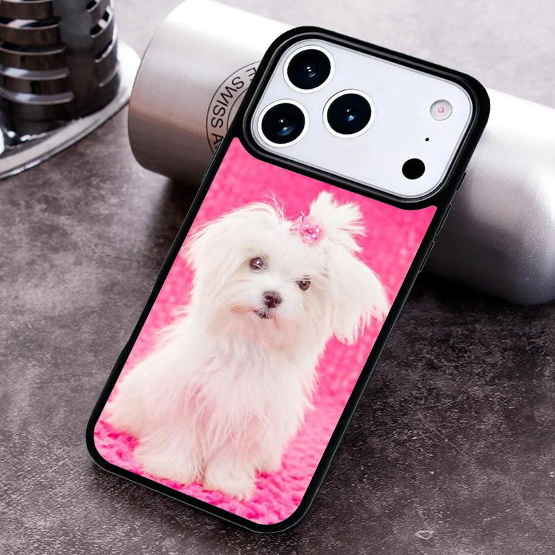Cartoon Maltese Dog Soft Phone Case For iPhone 17 16 15 14 13 12 11 Pro Max Plus 17Air Soft Silicone Cover