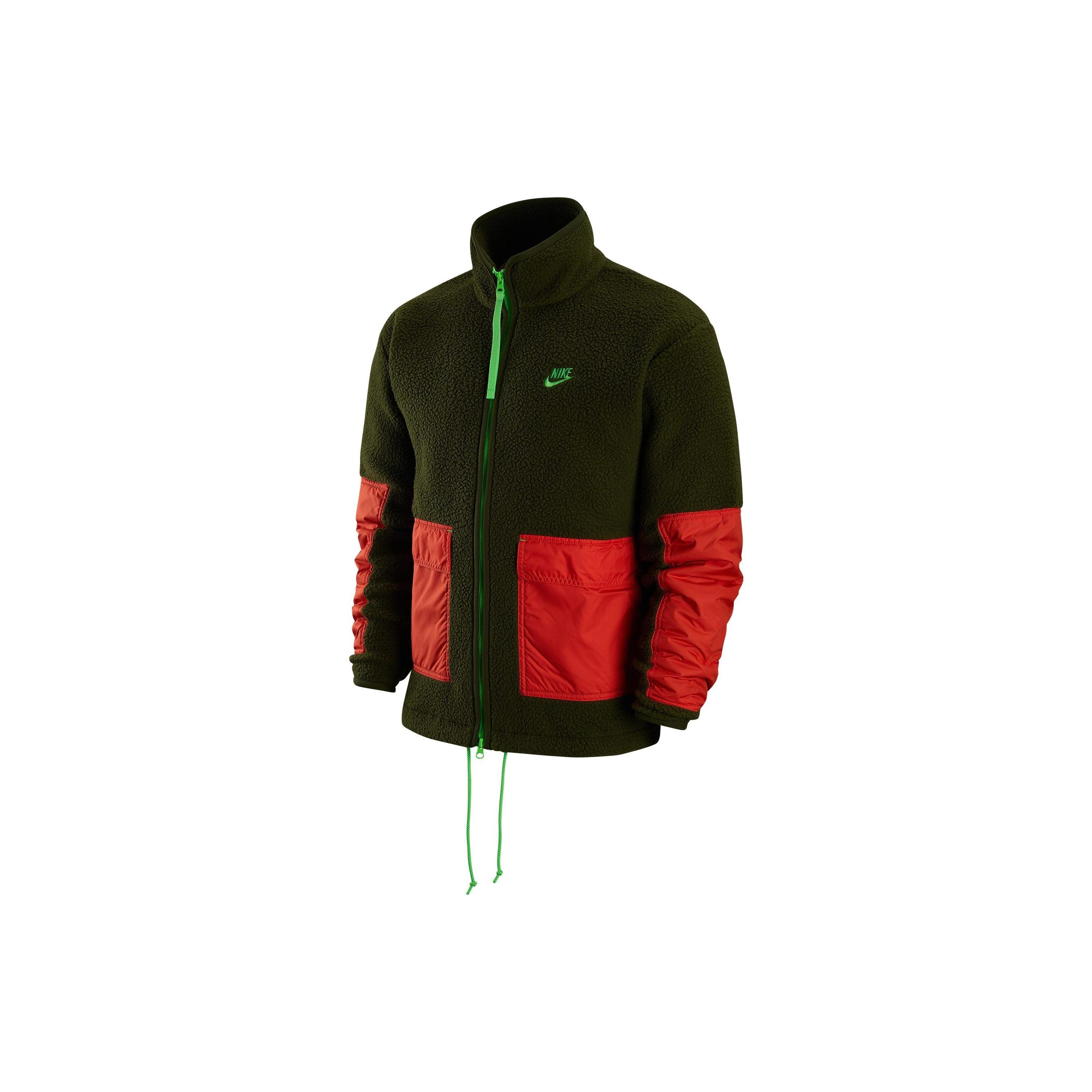 Nike fleece zipped hooded jacket Green Red Men s DV8183-326 M