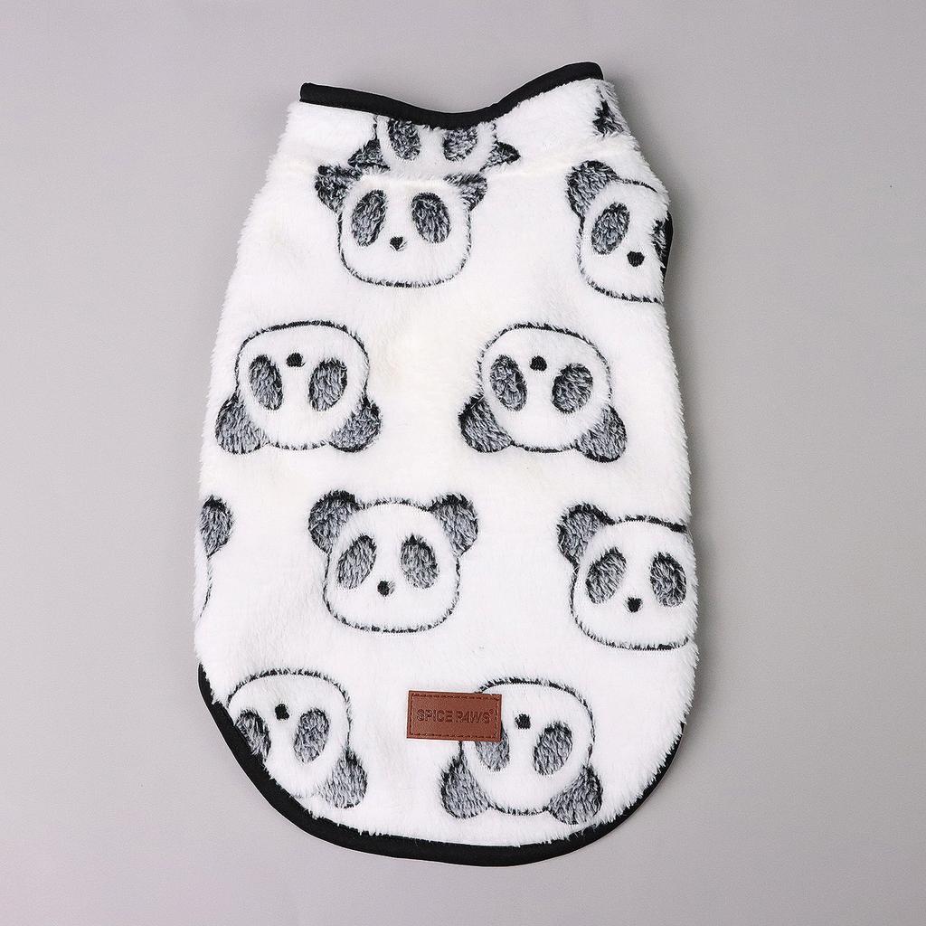 Dog Cute Panda Pattern Shirts Soft and Comfortable Dog Sleeveless Shirt Pajamas Pets Fuzzy Clothes for Small Dogs Cats