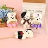 10Pcs Mini Bear Doll Couple Bear Flower Bouquet Decor Dressed Stuffed Animal Doll Foam Plushtoys For Birthday Gifts Room Decor