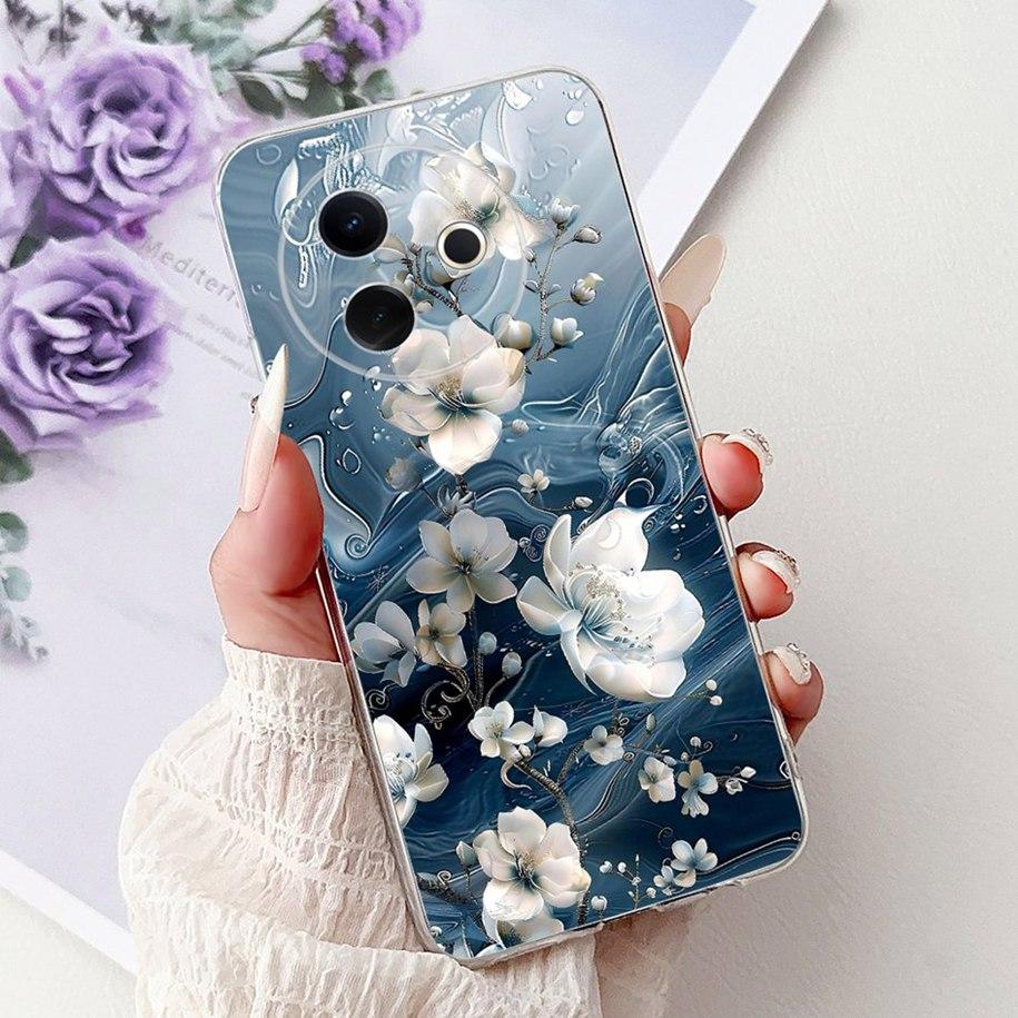 Hülle Für Vivo Y39 Y300i 5G Cover V2436 V2444A Neue Mode Blume Schmetterling Weiches Silikon Klare Hülle Für VivoY39 VivoY300i Funda