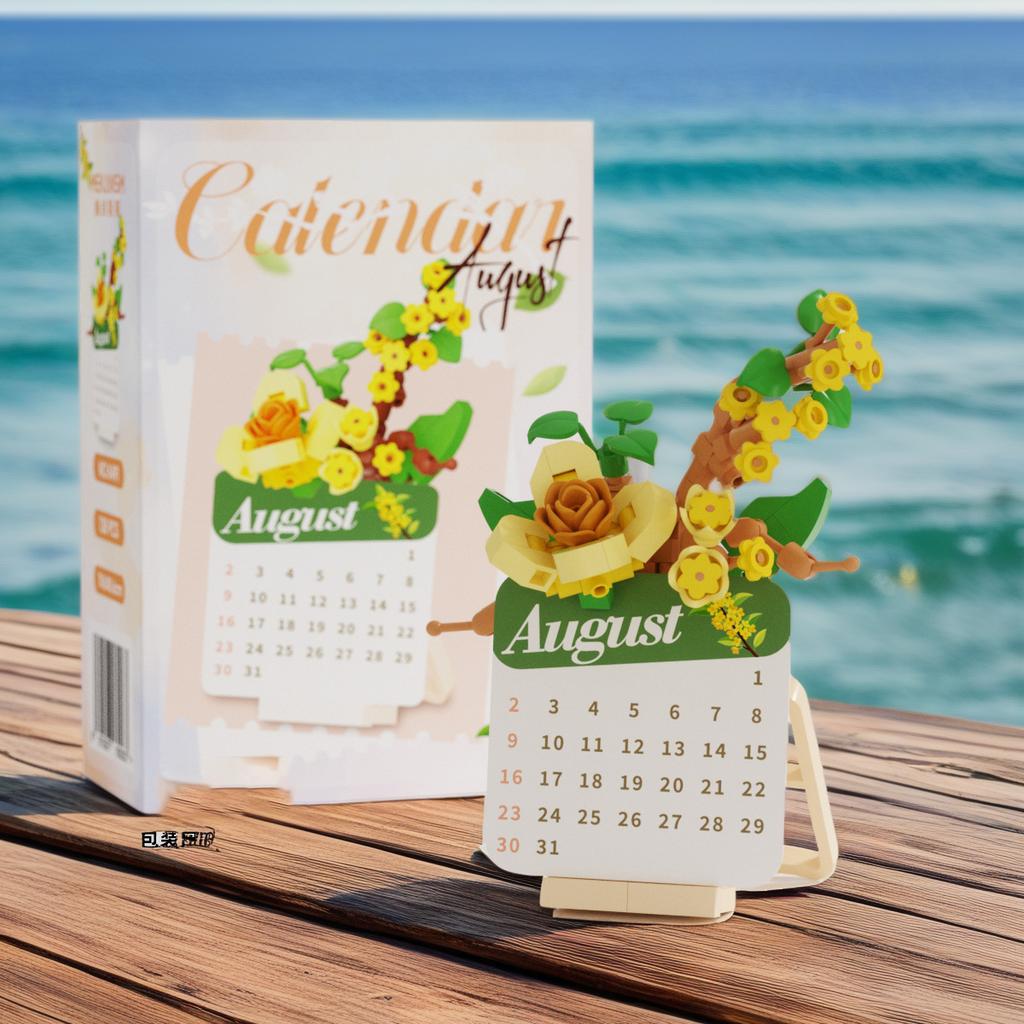 Flower Advent Calendar  Block Mini Building Set for Children Girl 12 Year Old Mirco Brick Particle Building Blocks Desktop Model