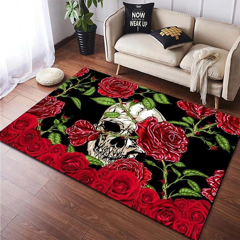Trendy Skull Carpet Colorful Skull American Casual Living Room Studio Personalized Decoration