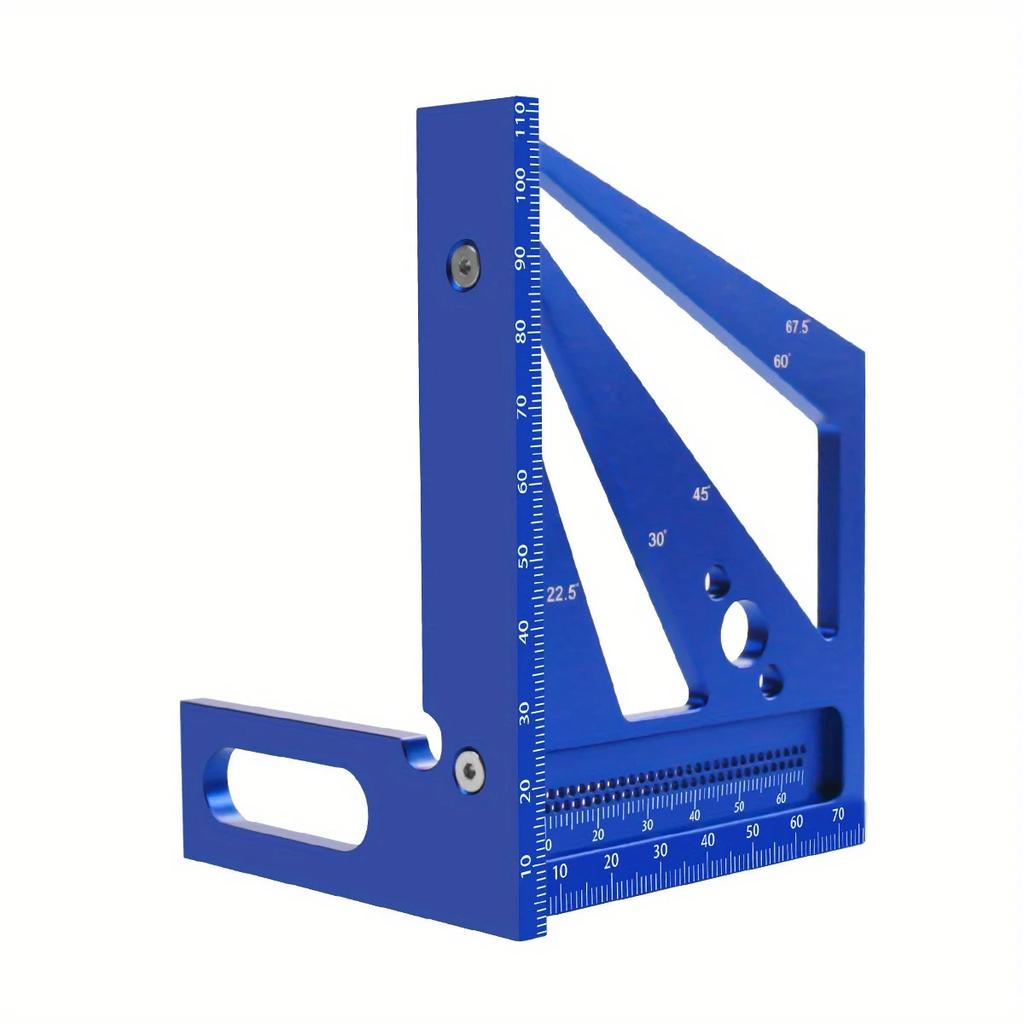 22.5/30/45/60/67.5/90 Degree Aluminum Alloy Square Ruler Protractor, Multi-Angle 3D Measuring Ruler, Engineer Carpenter Crafting