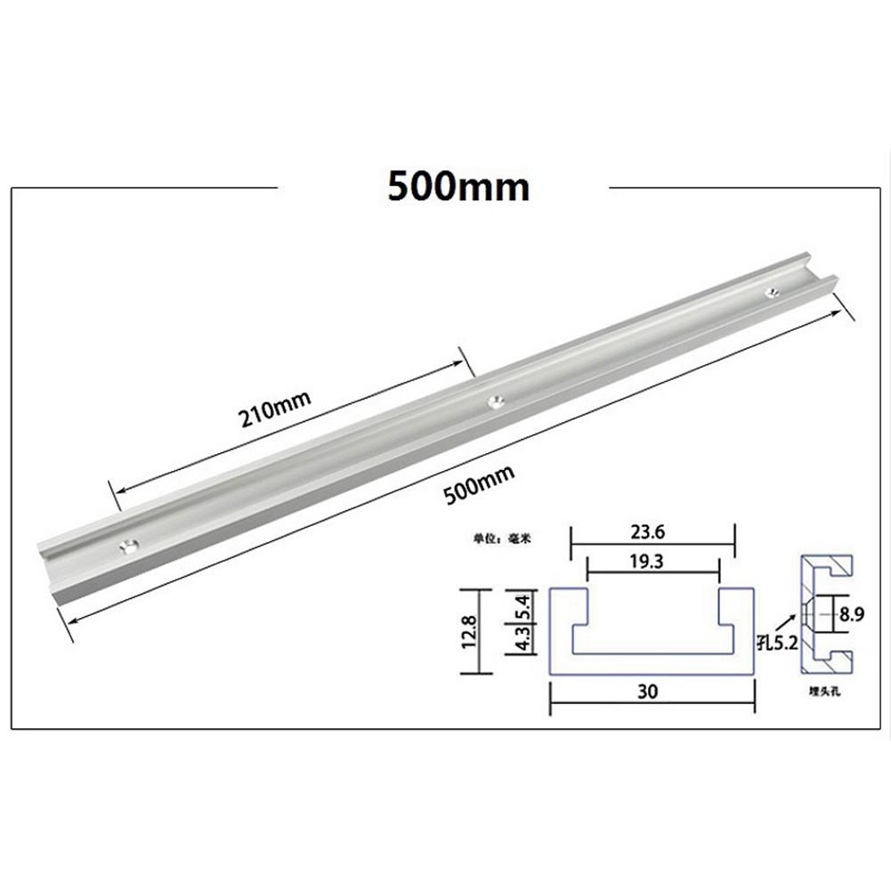 T track Aluminium Alloy Miter Track Miter Bar Slider Table Saw Miter Silver