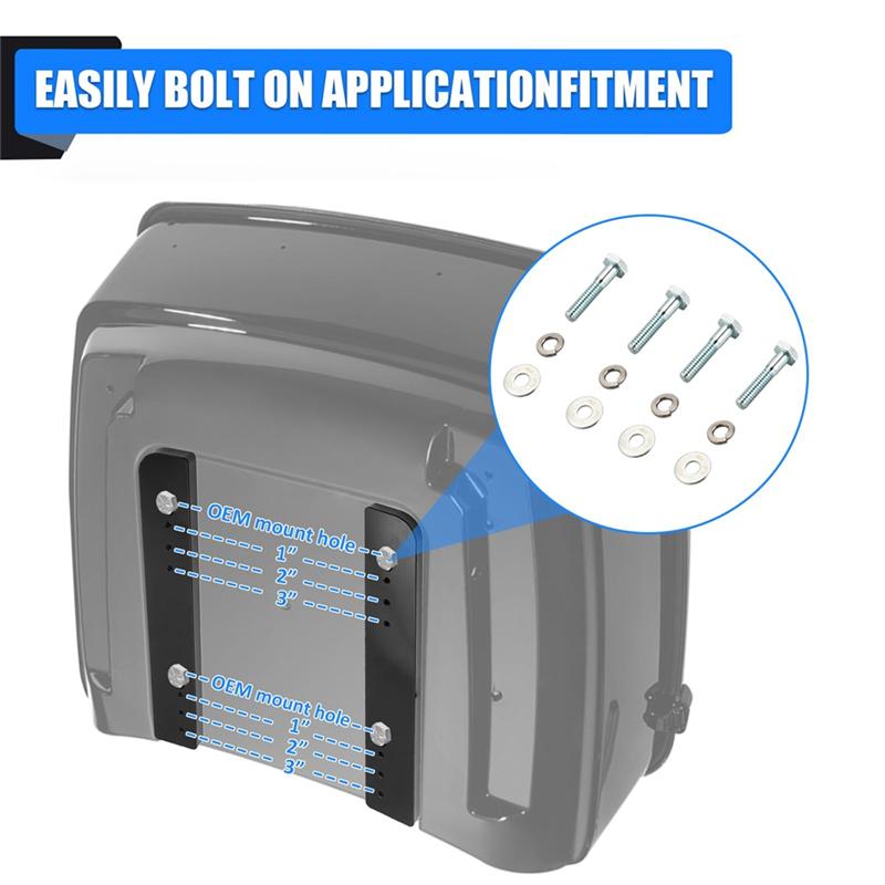 Adjustable 1-3Inch Tour-Pak Relocator Kit Mount Extend Plate Trunk Rack For Road King Street Glide 2014-2024