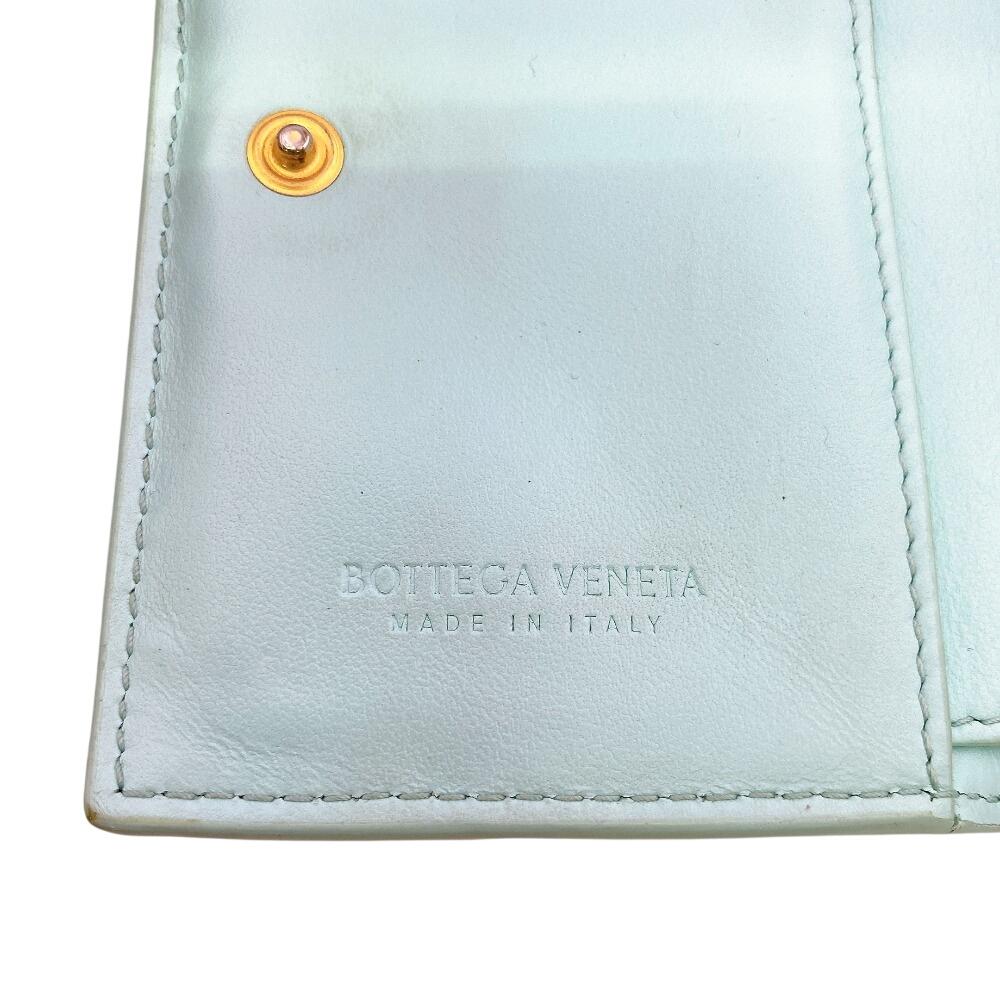 BOTTEGAVENETA leather cassette Bifold Wallet green leather Used