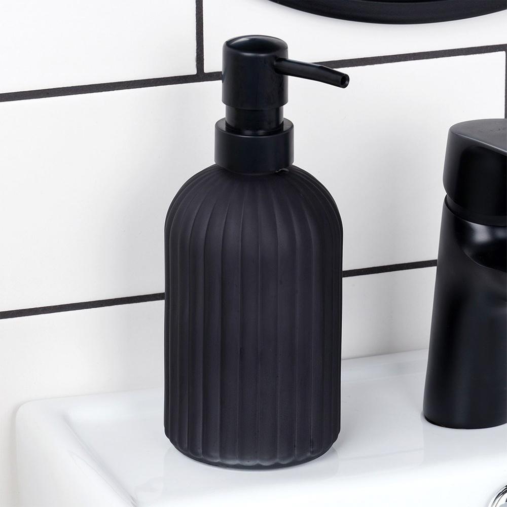 Schwarzer Glas-Seifenspender 400 ml
