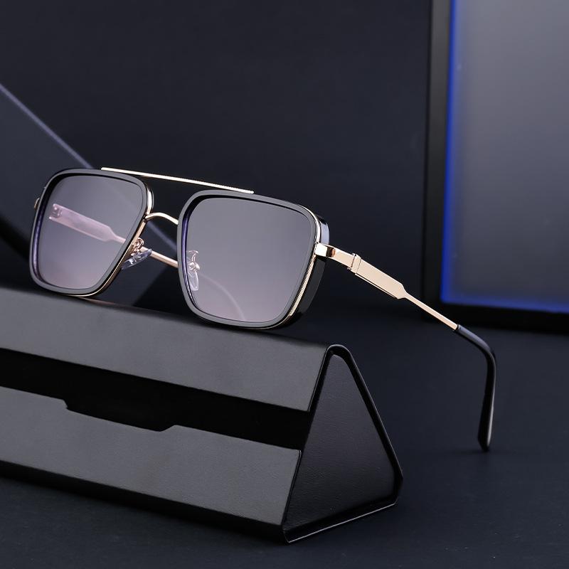 Vintage Punk Sunglasses Men Sunscreen Box Sunglasses Men Shades