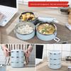 Stainless Steel Insulated Multi-Layer Round Lunch Box - Portable Bento Box for Students with Fresh-Keeping Function