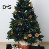 12Pcs Christmas Balls Decorations Xmas Tree Flocked Ball Ornaments Plastic Hanging Ball Decor for Home Bar Restaurant