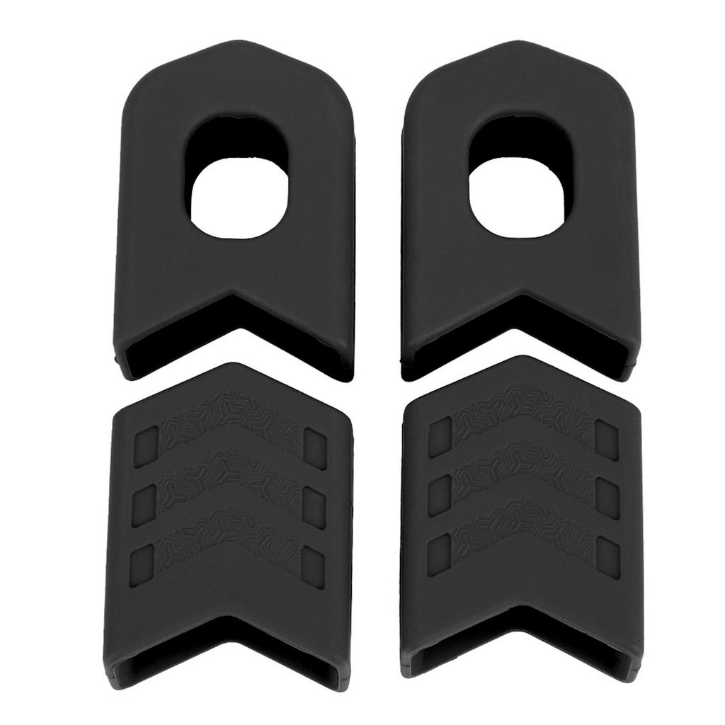 1 Piar Silicone Bicycle Crank Protection Sleeve Arm Protector Bike Accessory (Black)