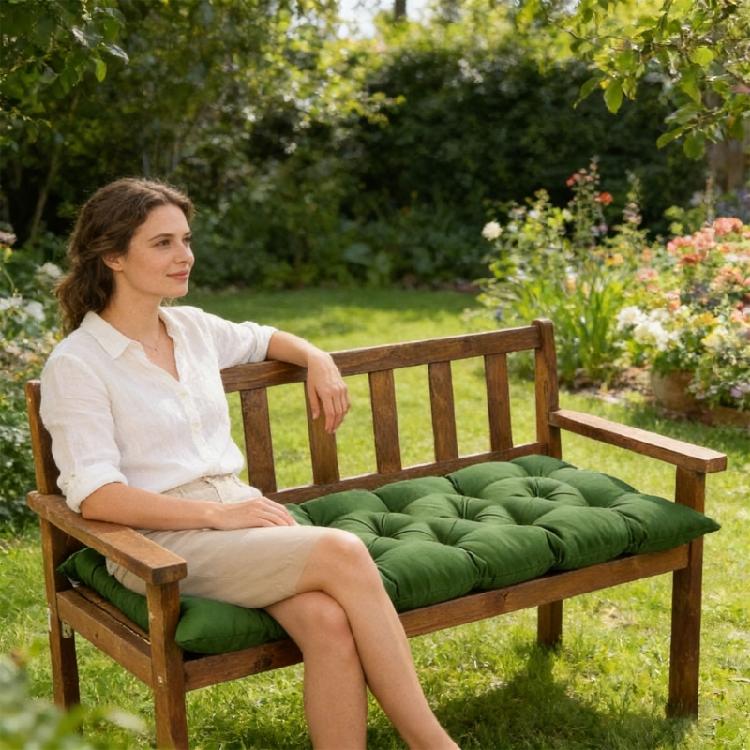 Oversized Water Resistant Porch Seat Cushion Sturdy Polyester Construction for Long Time Use