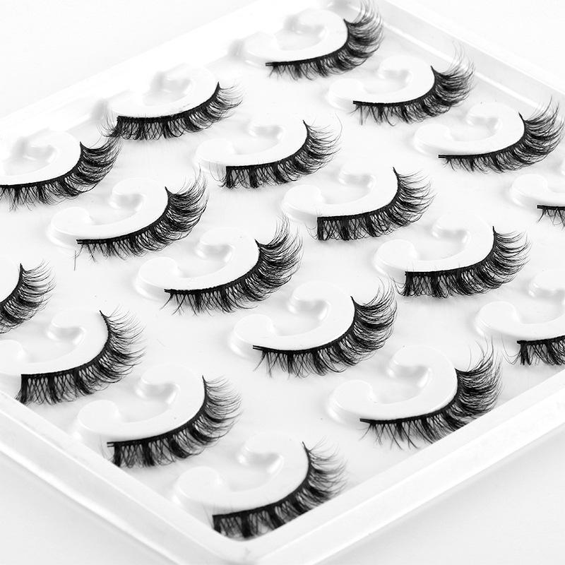 New Product 10 Pairs Of Fake Eyelashes Mink Curly Thick Simulation Natural Short Eyelashes