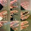 1 Pair Dangle Earrings Bowknot Shape Shining Rhinestones Lady Earrings Heart Imitation Pearls Tassel Jewelry Accessory