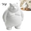Healing Bear Statue for Bedroom Chubby Figurine, 3D Printed DIY Paintable Fat Craft Project Lovers Statue, Cute Minimalist Desktop Ornament,