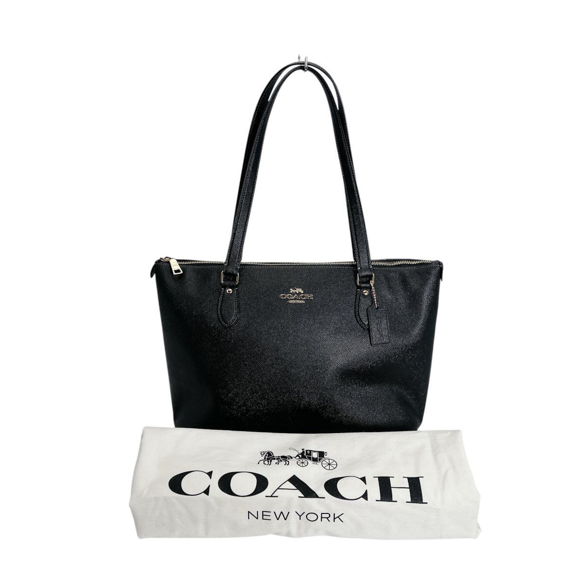 COACH Cross grain gallery tote Tote Bag leather black Women CH285 Used