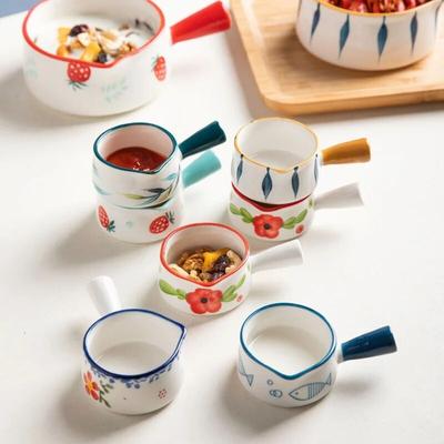 Mini tazza per il latte in ceramica con manico Salsa di condimento Stoviglie per aceto Caffè Zucchero Brocche per latte Stoviglie per salsa di condimento per cucina