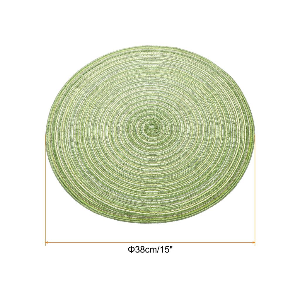 uxcell 4-Piece Round Braid Placemats, 15" Non-Slip Round Table Mats for Dining Tables, Washable, Warm Braided Placemats for Indoor and Outdoor Use, Pe