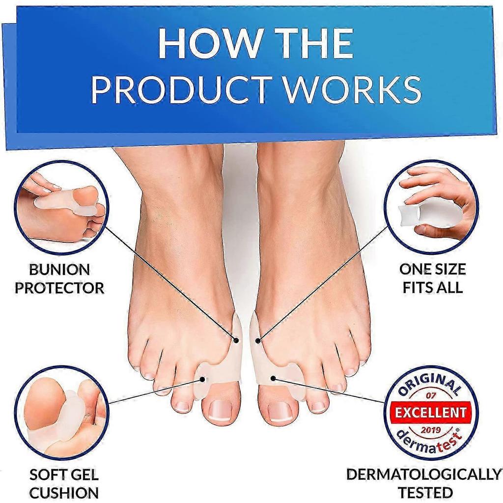 Bunion Relief Big Toe Gel Cushion Pads Big Toe Spreader Orthopedic Bunion Brace Bunion Guard Wear in Socks & Shoes 2 Pcs