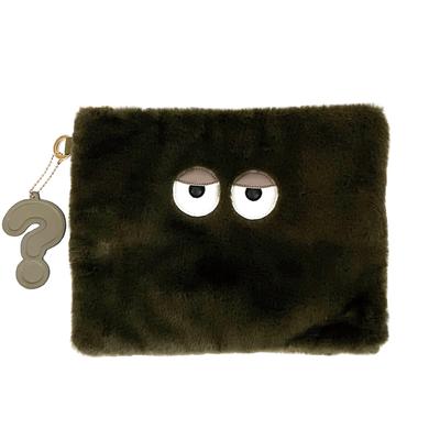 6846 Hollow Eyes Faux Fur Large Pouch Clutch Bag EU Crypted C 05 Tururuuu [Routeto] With-through Women's