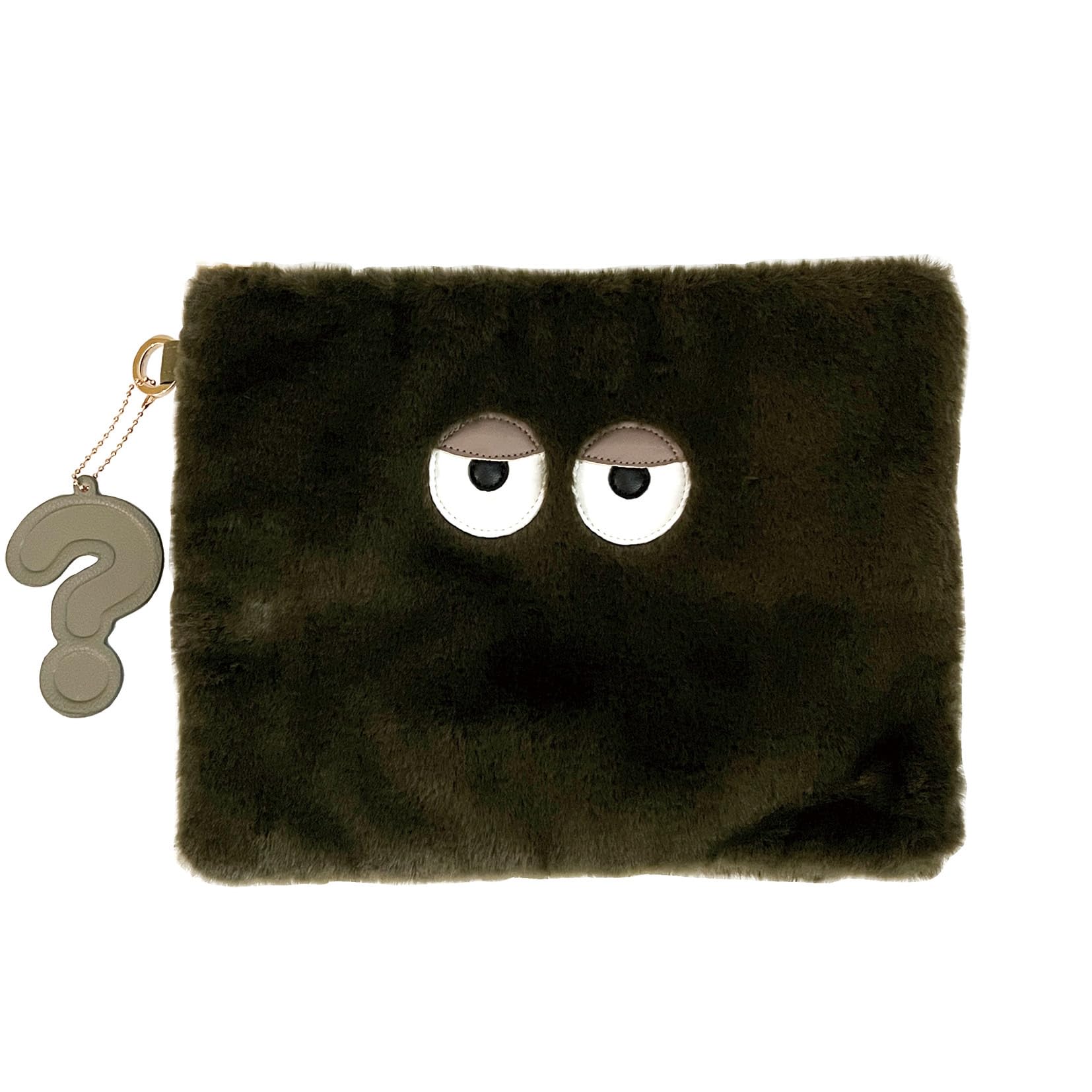 

6846 Hollow Eyes Faux Fur Large Pouch Clutch Bag EU Crypted C 05 Tururuuu [Routeto] With-through Womens