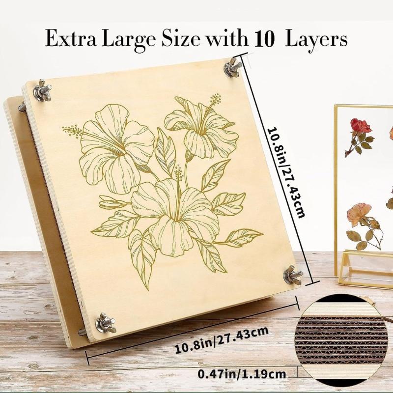 Multifunctional Flower Press Wood Leaf Flower Press Portable Flower & Plant Preservation Set for Dried Flower Making