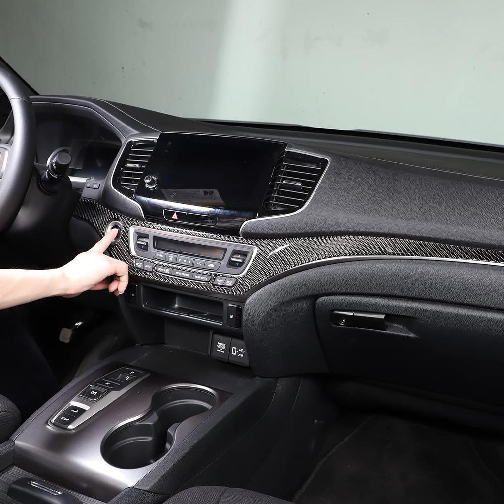 Mittelkonsolen-Panel-Zierleiste für Honda Pilot 2016-2022, Kohlefaser-Automobil-Mittelkonsolen-Abdeckungs-Aufkleber Schutzvorrichtung Innenzubehör