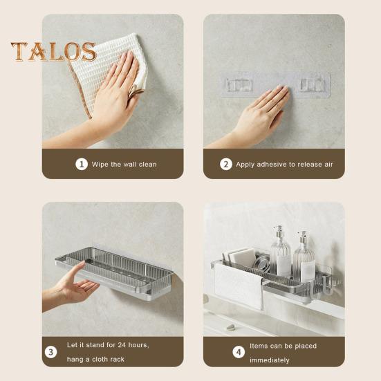 Nástěnná kuchyňská houbička věšák na ručníky Antikorozní multifunkční nastavitelný úložný organizér Prostorově úsporná koupelna