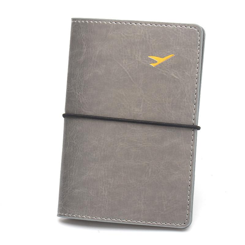 Ultra Lightweight Flight Passport Cover Elastic Band Passport Case Strap Ticket Holder Id Card Holders Leather Passport Holder
