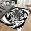 Modern Black and White Swirl Abstract Pattern Carpet for Living Room Suitable for Use As an Anti-slip for Living Room Bedroom Sofas