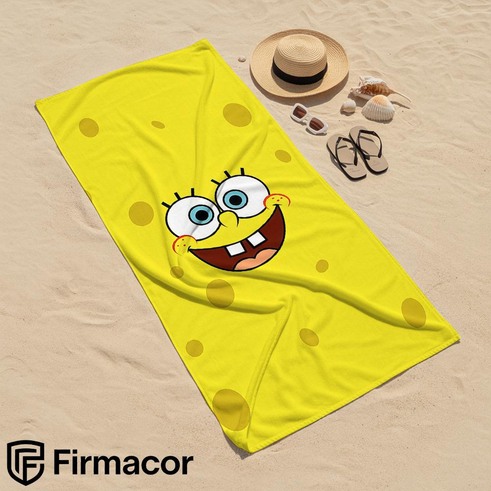 Cartoon S-SpongeBobS Soft Portable Travel Towel Unisex Ultra Lightweight Microfiber Oversized Sand Free Quick Dry Beach Towel