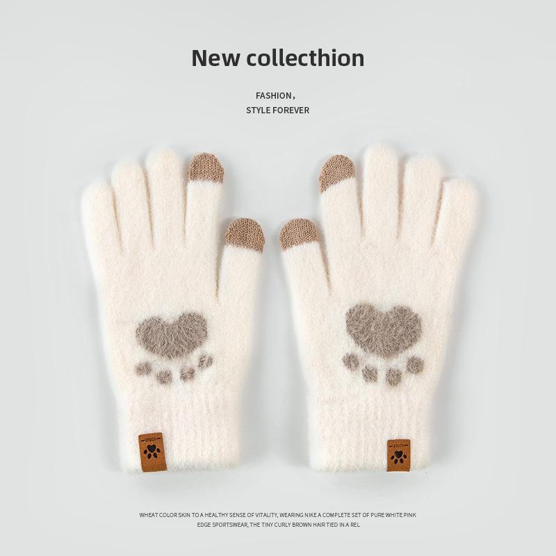 

Women s Winter Touchscreen Fingerless Fleece Gloves – Thick, Warm, Anti-Freeze, Knitted, and Cute for Students One Size