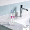 Linkidea Minimalist Resin Countertop Toothbrush Stand for Bathroom Fits Colgate Extra and Reach Essentials Toothbrushes Vanity, 2-Slot Organizer,