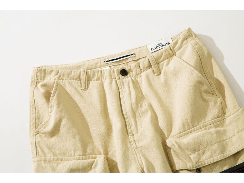 Stone Washed Casual European & American Four-Pocket Loose Solid Color Overalls